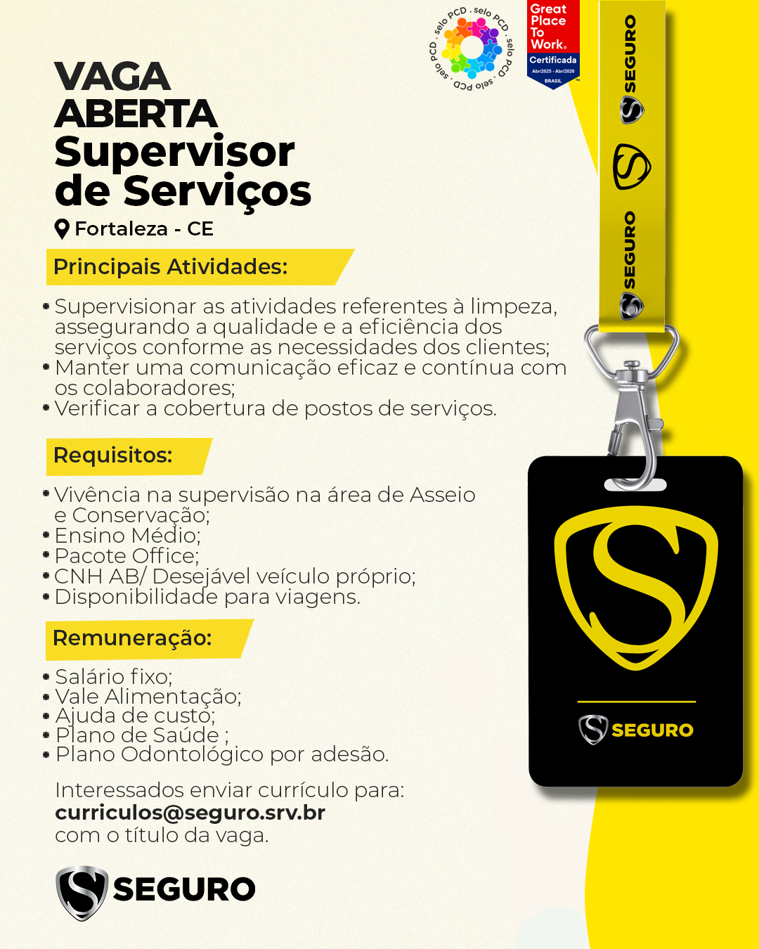 Vagas feed - Supervisor de Serviços - Fortaleza