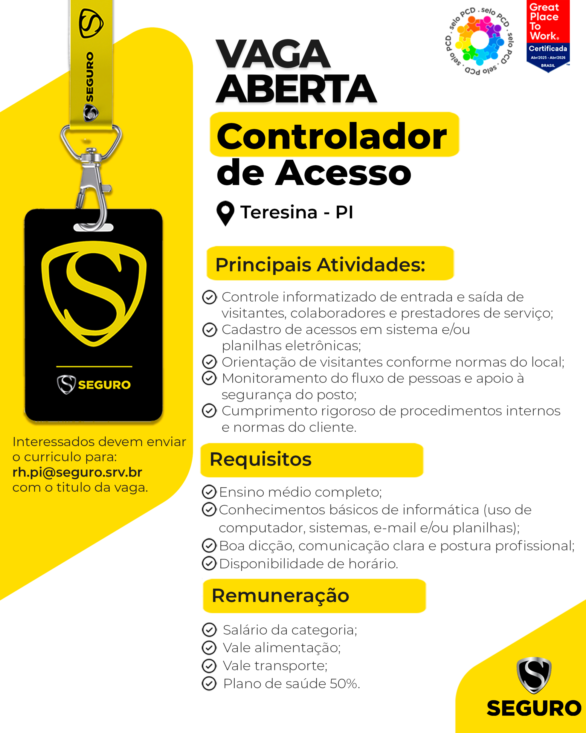 Vagas feed - Controlador de Acesso - Teresina