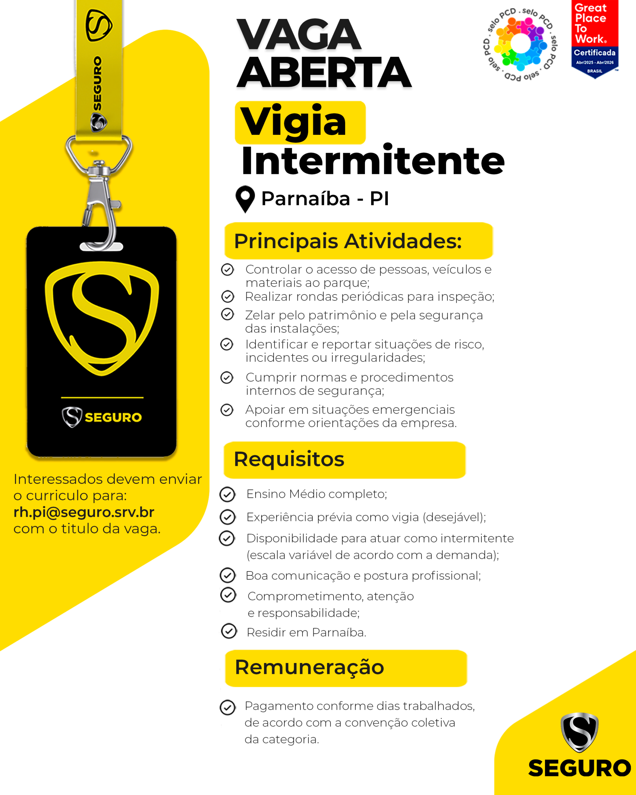 Vagas feed - Vigia Intermitente - Parnaíba