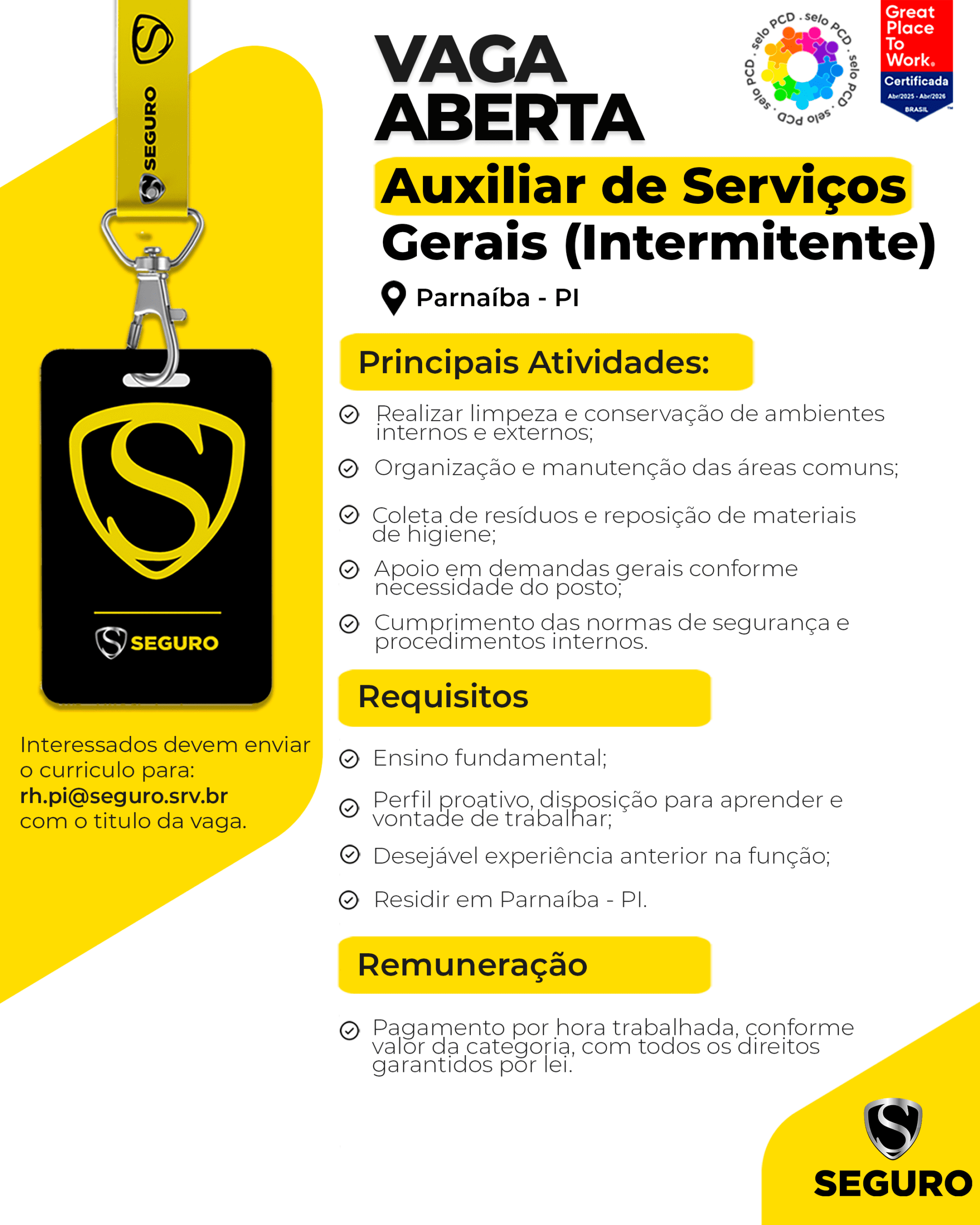 Vagas feed - ASG intermitente - Parnaíba