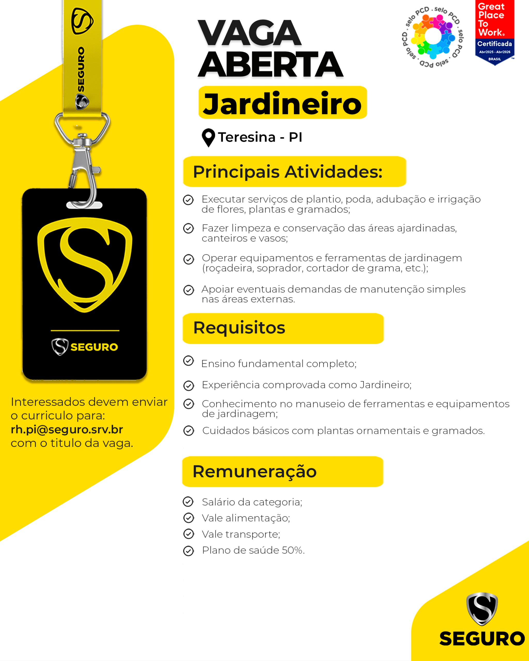 Vagas feed - Jardineiro - Teresina