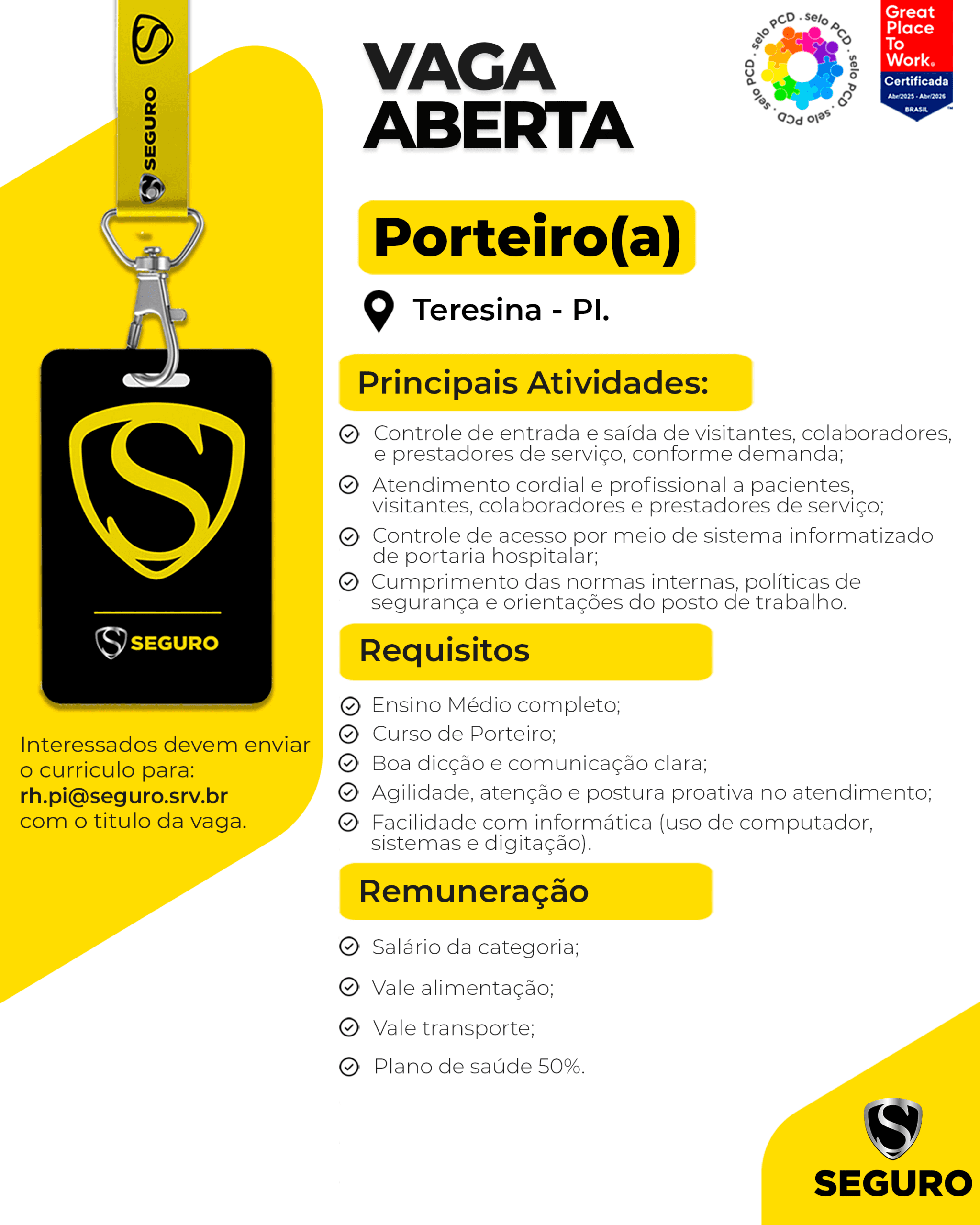 Vagas feed - Porteiro - Teresina