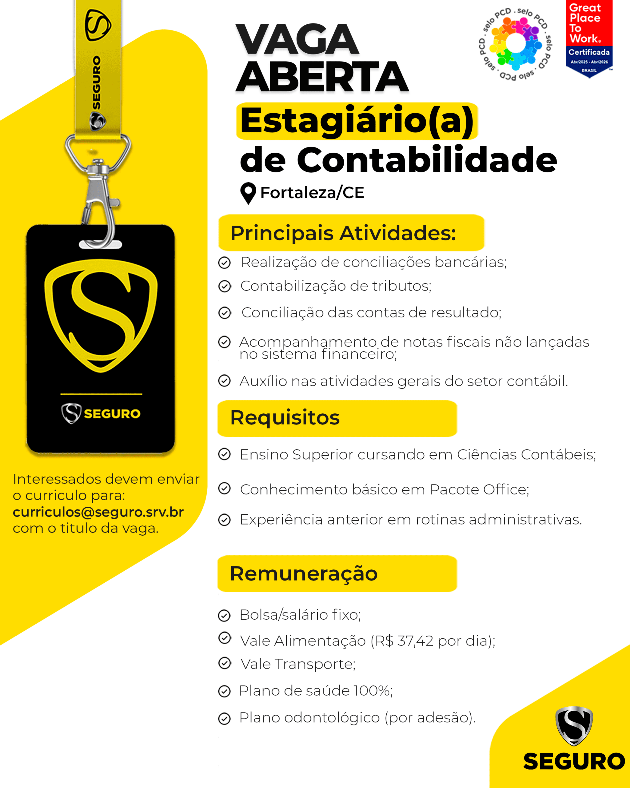 Vagas feed - estagiário de contabilidade - Fortaleza