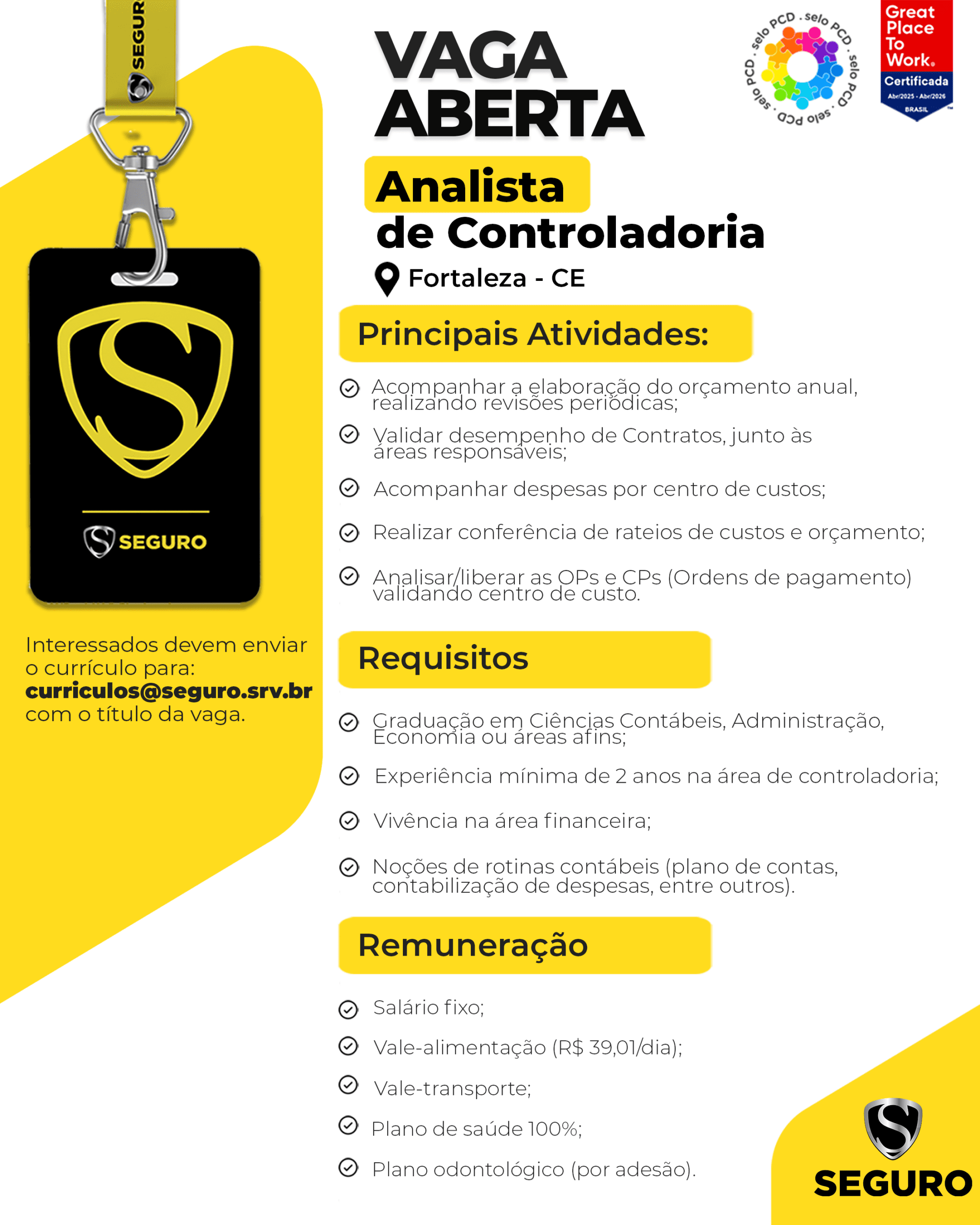 Vagas feed - Assistente de controladoria - fortaleza