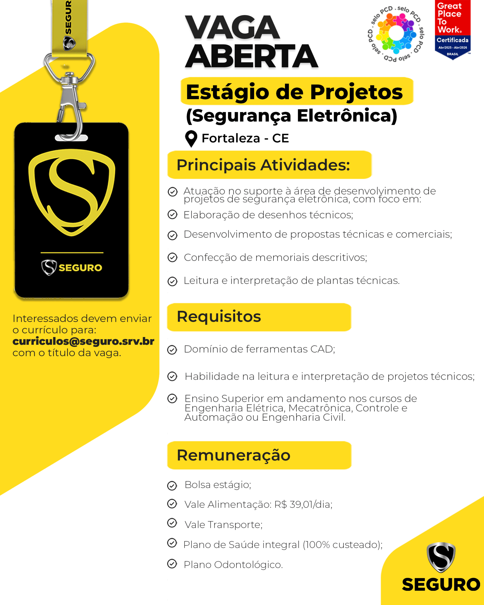 Vagas feed - Estágio de Projetos