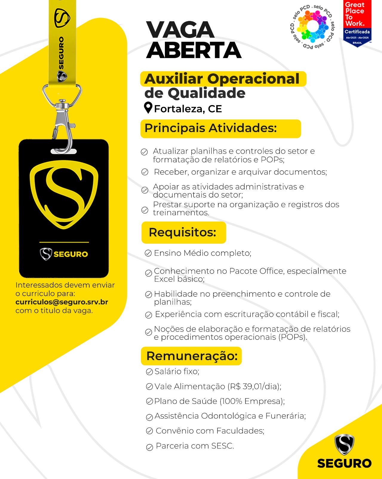 Auxiliar Operacional de Qualidade